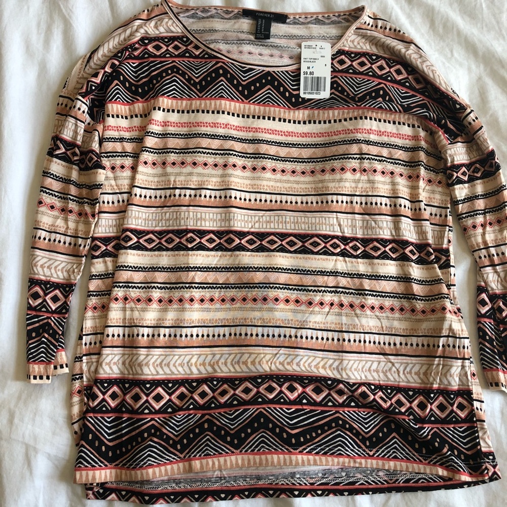 Tribal print casual tee